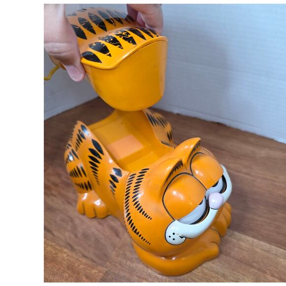 Garfield Landline Phone Vintage TYCO Eyes Open Closed - Picture 6 of 7